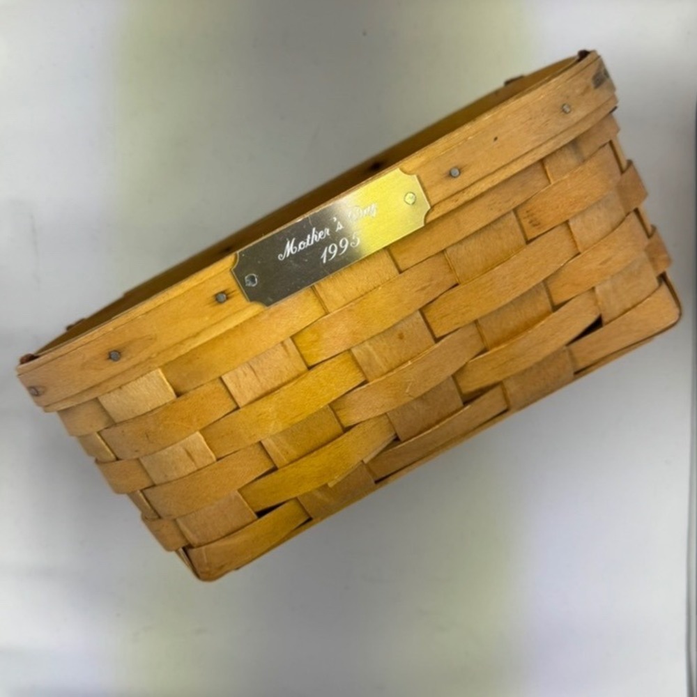 SALE Royce Craft Basket Mother's Day 1995 Woven Wood Splint Oval Vintage - Picture 3 of 6